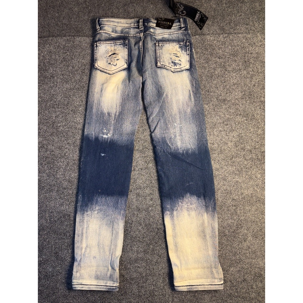 Thrill Always A Thrill Jeans‎ Womens 14 Blue Denim Distressed Stretch Skinny Leg